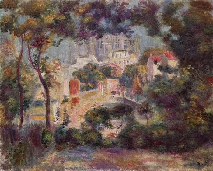 Pierre-Auguste Renoir Landschaft mit Ansicht von Sacre-Coeur Spain oil painting art